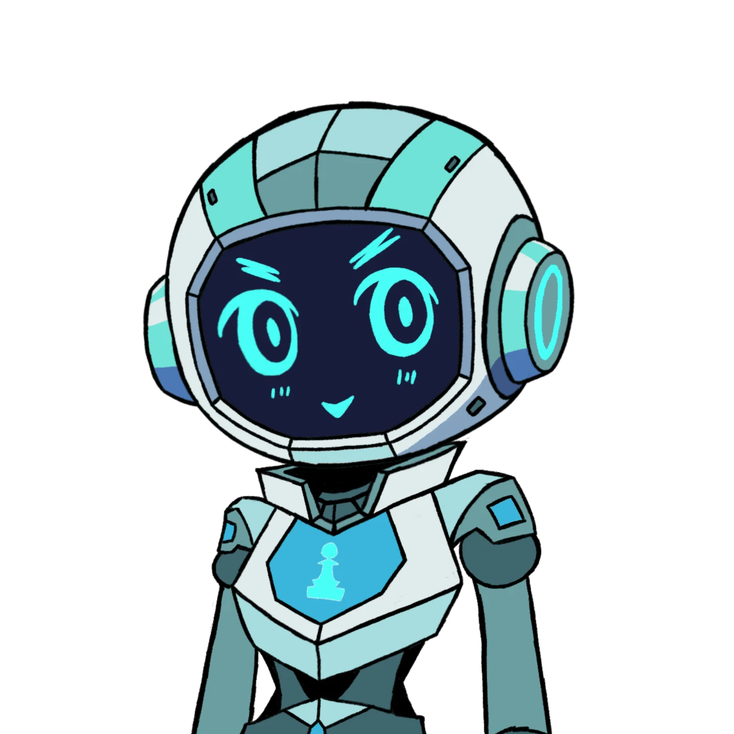 Lumo, the teal robot guide